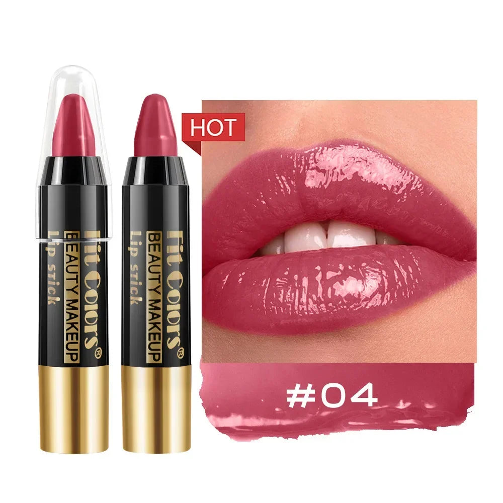 Moisturizing Crayon Lip Gloss Stick – Velvet Long-Lasting, Waterproof Jelly Tint Lipstick & Liner Pen