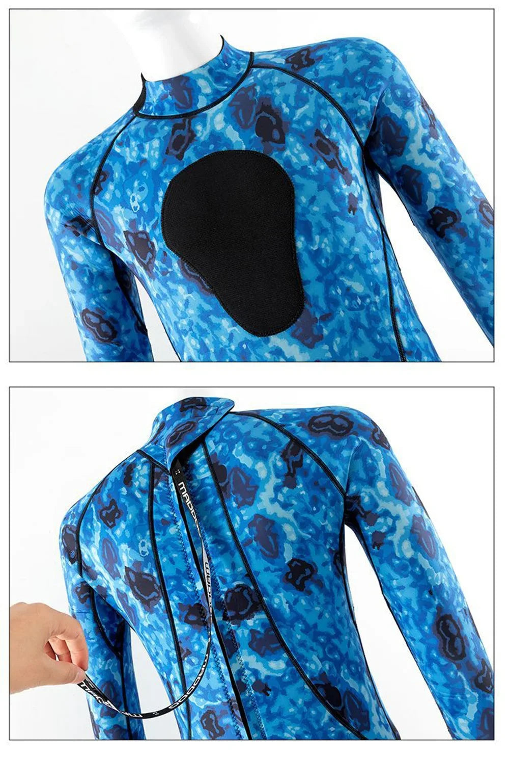 3mm Spearfishing Wetsuit – Neoprene Full Body Thermal Suit for Fishing, Diving, Surfing, Snorkeling & Kayaking, Camouflage Design