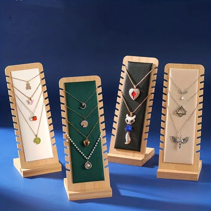 Creative Solid Wooden Necklace Display Frame – Pendant Support Jewelry Display Stand