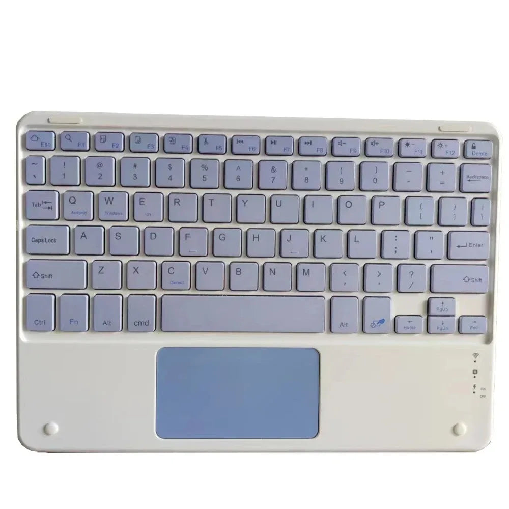 Spanish/English 10-Inch Bluetooth Keyboard – Wireless Rechargeable Universal Keyboard for iPad Air, Pro, Phone, Tablet, Laptop