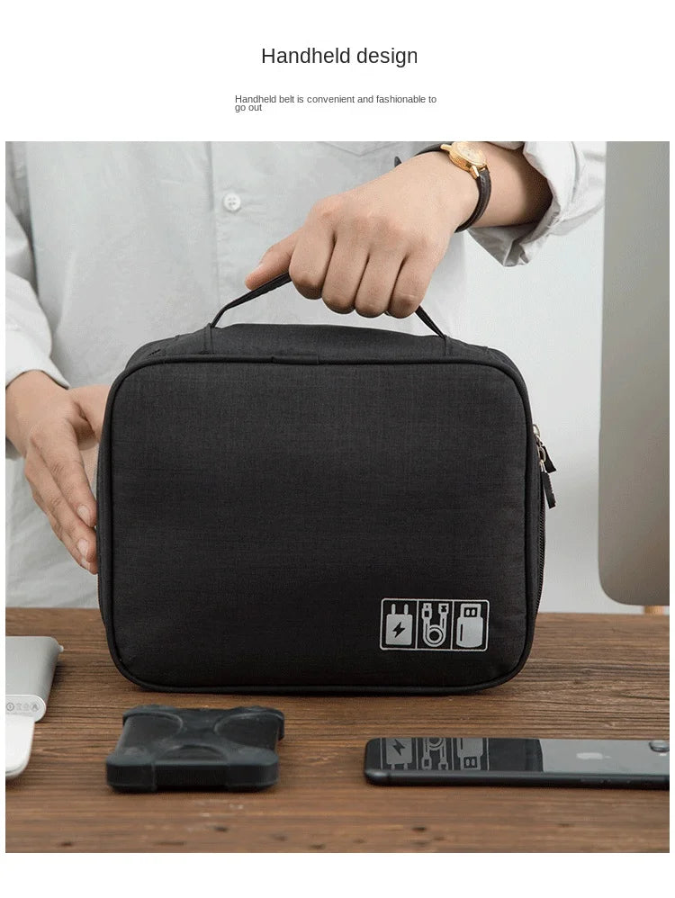 Waterproof Portable Cable Storage Bag – Digital Organizer for USB Cables, Chargers & Travel Accessories