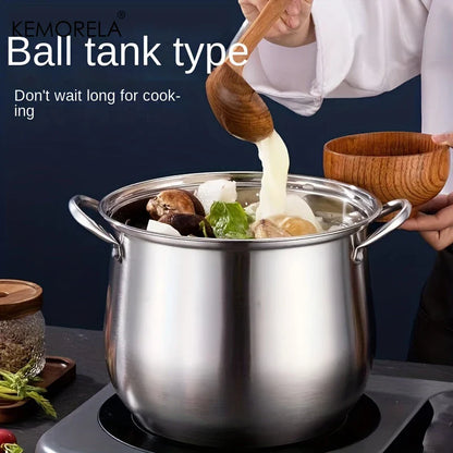 Large Stainless Steel Soup Pot – Universal Cooking Pot for Noodles, Stew & Chicken Soup