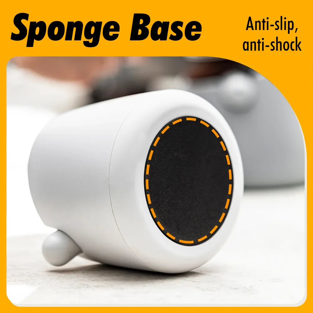 White Coffee Knock Box – 800ML Espresso Grounds Container with Rubber Knock Bar & Anti-Slip Base