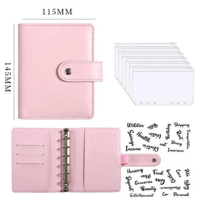 2023 Budget Planner – A7 Cash Envelope Savings Binder with 6 Holes for Financial Management, Loose-Leaf Notebook Organizer