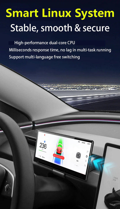 CATRONICS Head-Up Display for Tesla Model 3/Y – 8.9-Inch Linux System with CarPlay, Energy Consumption & Driving Data Detection
