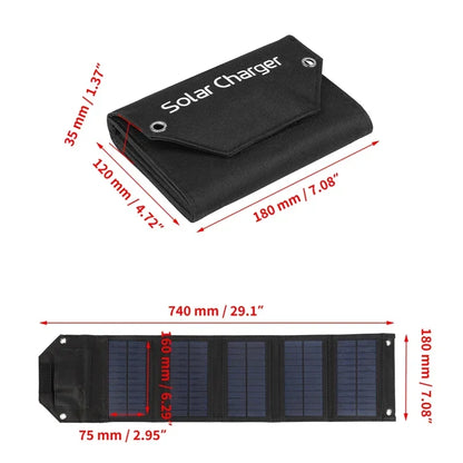 60W 80W 100W Foldable Solar Panel — 5V USB Portable Waterproof Charger for Phone, Camping & Power Bank