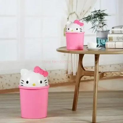 Sanrio Hello Kitty Kawaii Trash Can – Cute Dustbin for Bedroom & Living Room Garbage Disposal