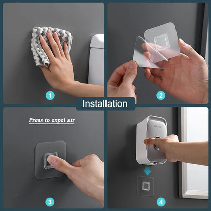 MENGNI Automatic Toothpaste Dispenser: Wall-Mounted Squeezer with Toothbrush Holder - Bathroom Accessories Set
