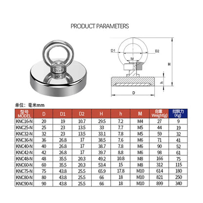 Super Powerful Neodymium Magnets N52 - Strong Magnet for Magnetic Fishing, Search Hook, Magneat Magnetti, Neomidium Imans