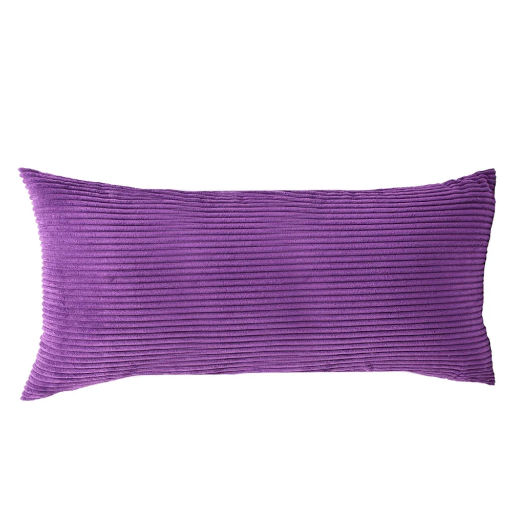 Striped Corduroy Body Pillow Cover - Plush Long Cushion Case for 50x70/50x100/50x120CM Bedding & Home Comfort