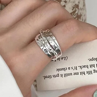 925 Sterling Silver Geometric Ring — BF CLUB Fashion Handmade Ring for Women, Party & Christmas Gift