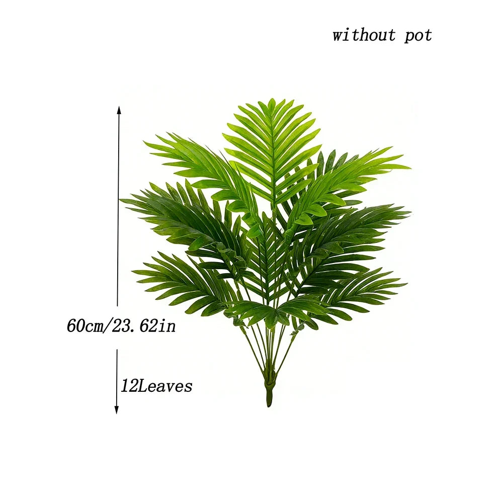 60-80cm Artificial Palm Tree - Faux Monstera & Maranta Leaves for Indoor Home Decor