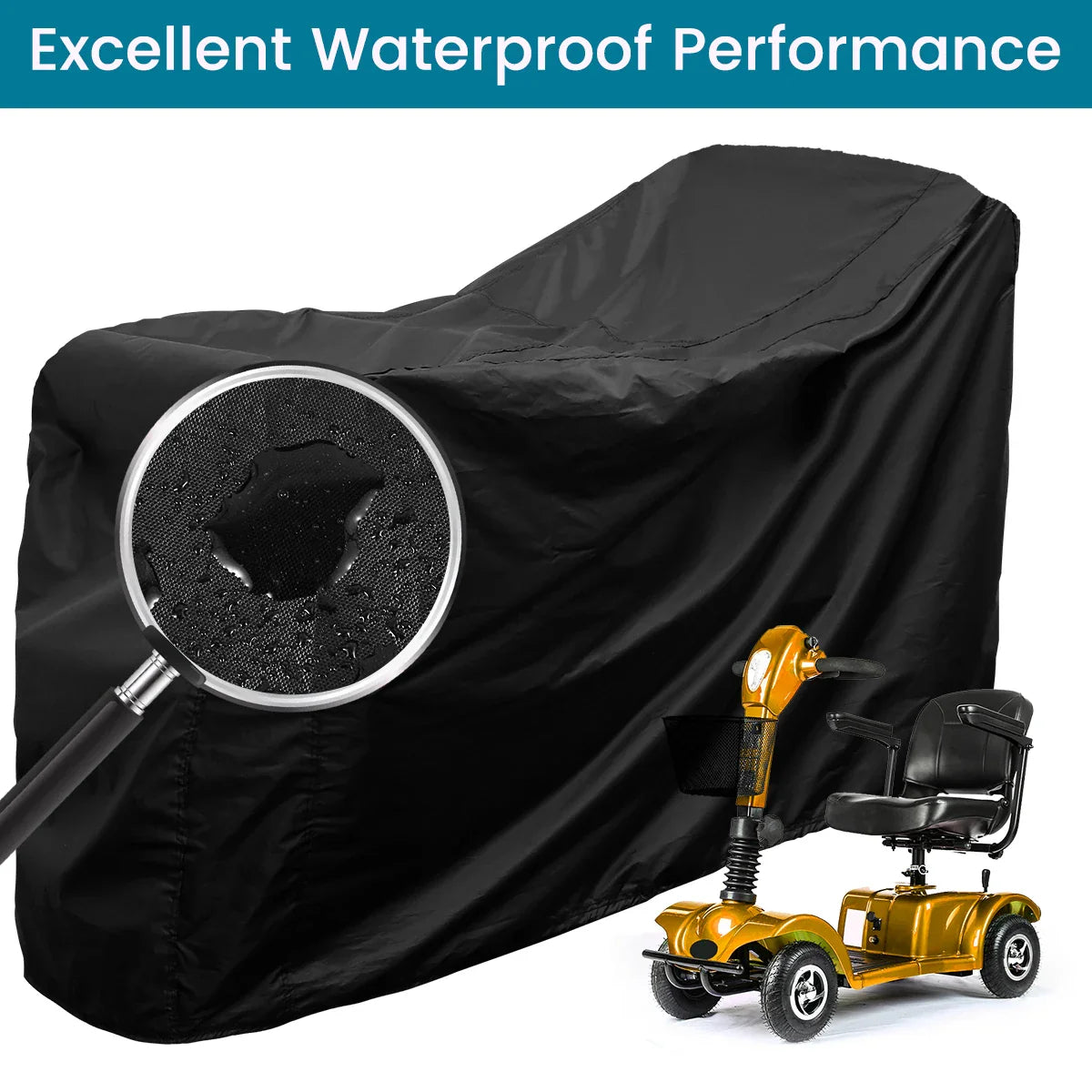 Waterproof Mobility Scooter & Wheelchair Cover – 190D Oxford Cloth Dust, Rain, Snow & Sun Protection