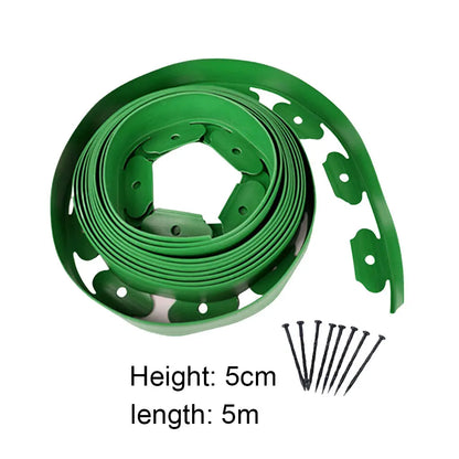 5M/10M Garden Lawn Edge Border Fence – Flexible Landscape Edging with 15 Spikes for Outdoor Garden Path & Lawn Decoration