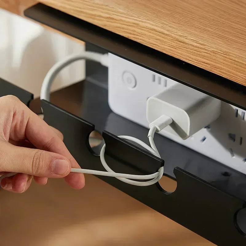 Under-Desk Cable Management Tray with Clamp – Sturdy, Spacious Power Strip and Cord Holder, No Drilling Required
