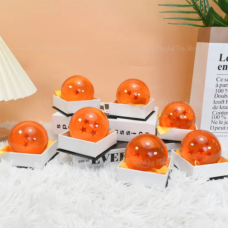 7.6cm Dragon Ball Anime Figure — 1-7 Star Orange Resin Crystal Globe, Large Desktop Ornament, Toy Collection Gift