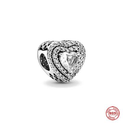 Europe 925 Silver Family Charm Pendant - Boy, Girl, Mom & Sisters Bead for Pandora Bracelet, Sparkling Dangle Jewelry