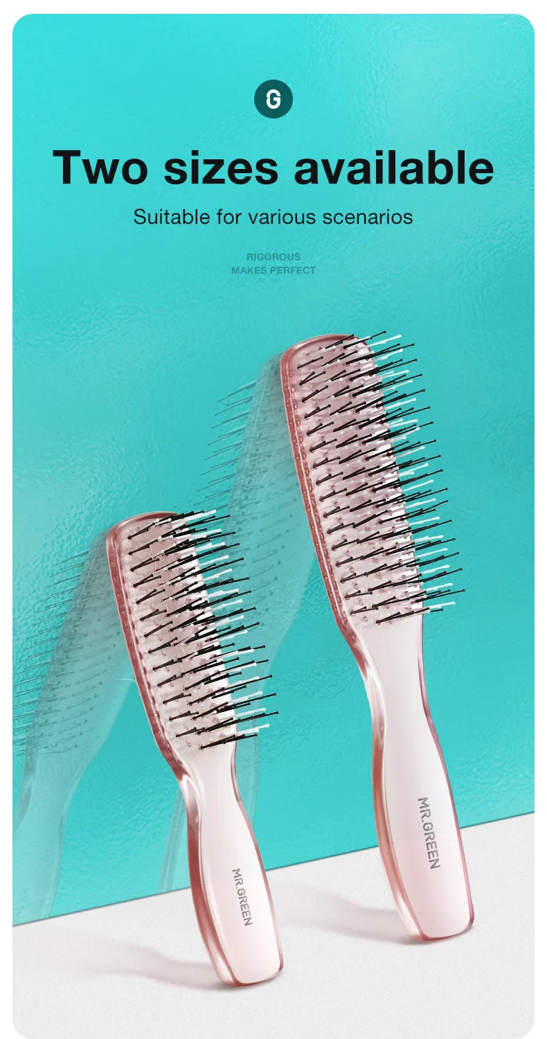 MR.GREEN Hair Brush – Scalp Massage & Volumizing Comb, Fine Tooth Detangling Tool for Long Wet & Dry Hair, Women’s Gift