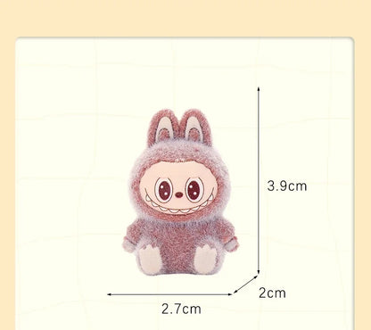 10pcs Lububu Anime DIY Flocked Action Figures — Kawaii Desktop & Car Pendant Dolls, Christmas Gift Toy