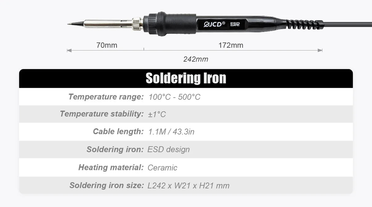 JCD 8898 2-in-1 Soldering Station 750W – Soldering Iron & Hot Air Gun for BGA SMD Phone Repair & Welding