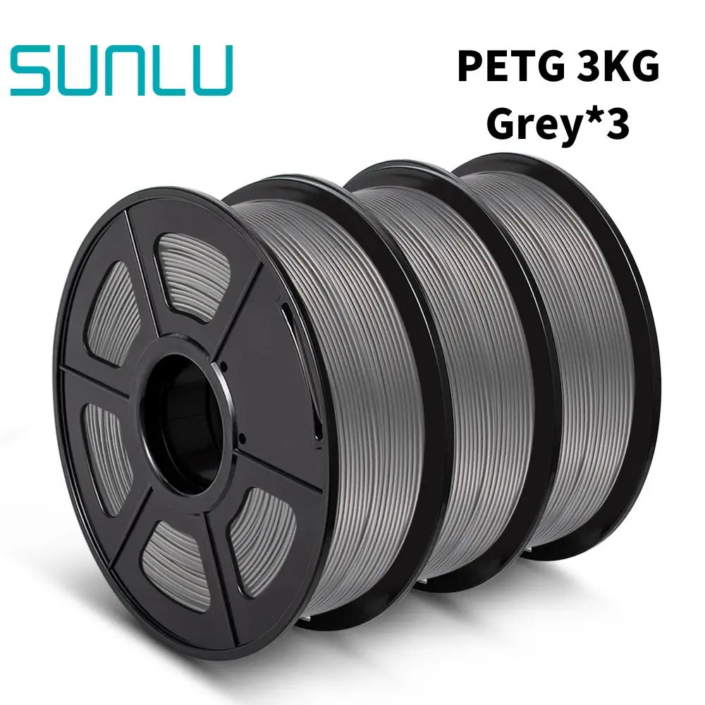 SUNLU PETG 3D Printer Filament 1.75mm ±0.02mm – 3 Rolls 1KG Each, Neatly Wound Vacuum-Sealed Printing Material