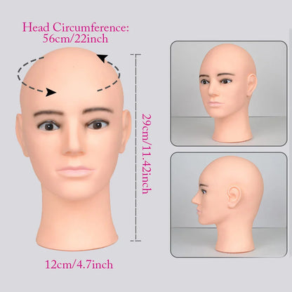 Mannequin Head Wig Stand — Adjustable Tripod Holder for Wig Making, Display, and Cosmetology Training