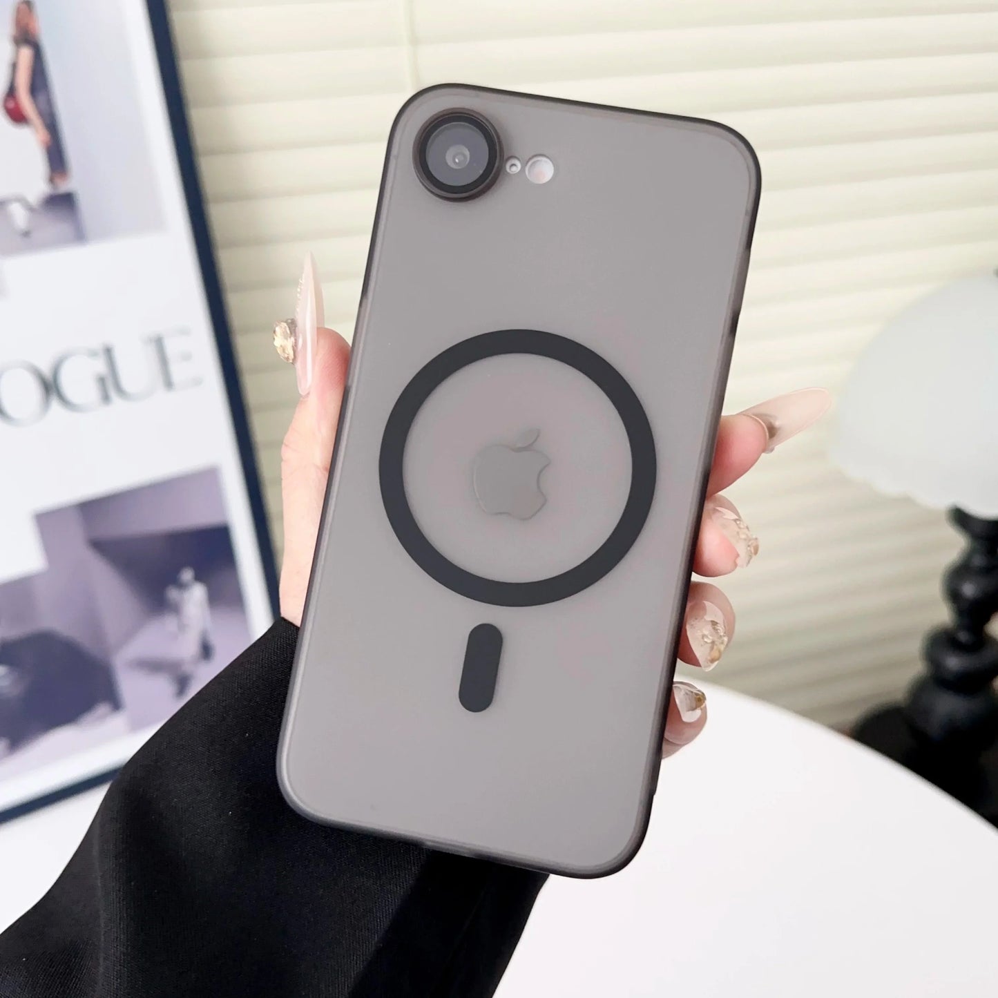 Matte Ultra-Thin Magnetic Phone Case for iPhone 16 / 16E / 15 / 14 / 13 / 12 / 11 Pro Max & Plus – MagSafe Compatible Shockproof Hard Glass Lens Bumper Cover