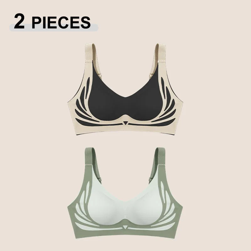 Seamless Push-Up Angel Wings Bra Set for Women – Soft Wireless Comfortable Breathable Lingerie (1 or 2 Pack)