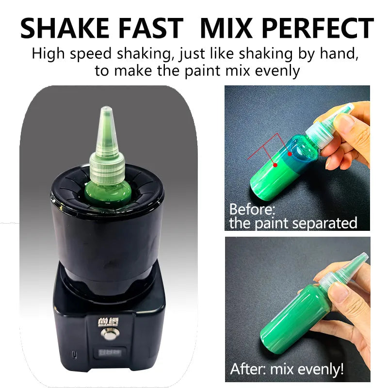 SHANGSE Cordless Paint Shaker – Portable Hands-Free Model & Acrylic Paint Mixer with Auto Shut-Off for Tattoo Ink