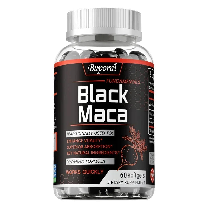 Black Maca Supplement – Natural Energizer for Performance, Energy, Endurance, Muscle Mass & Hormone Balance