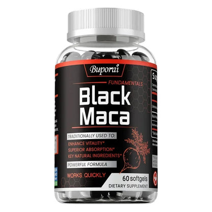 Black Maca Supplement – Natural Energizer for Performance, Energy, Endurance, Muscle Mass & Hormone Balance