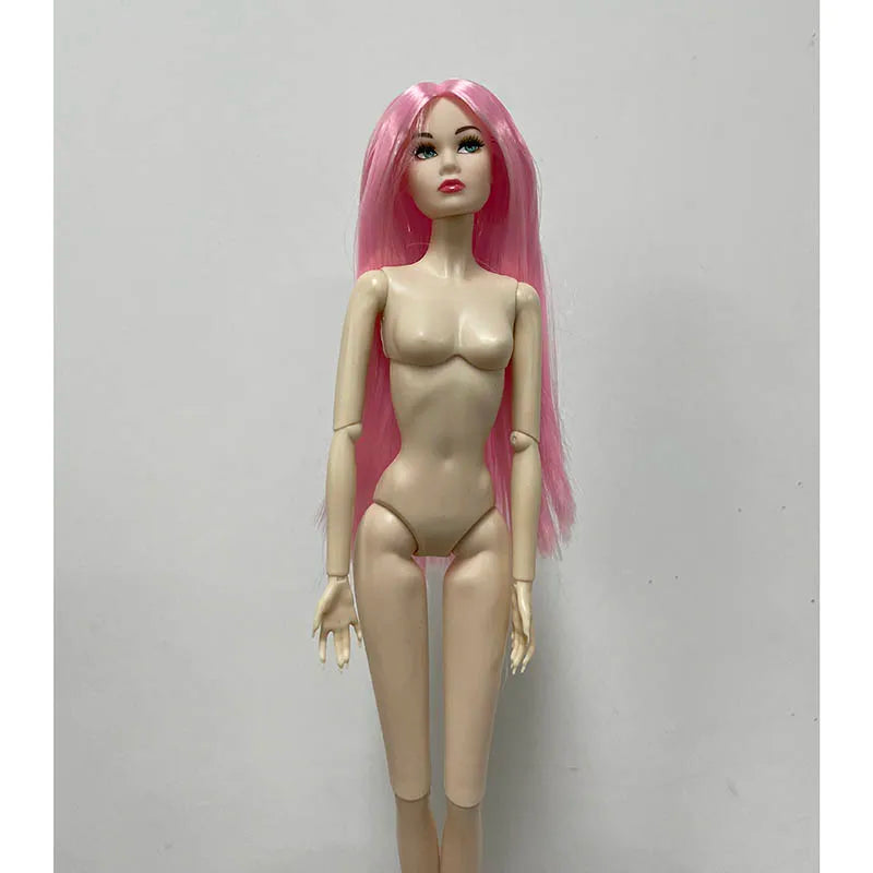 32cm Star FR Supermodel Doll — 1/6 Nude Fashion Doll with Trend Makeup, Curly & Straight Hair, White/Black/Wheat Skin DIY Dress-Up Toy