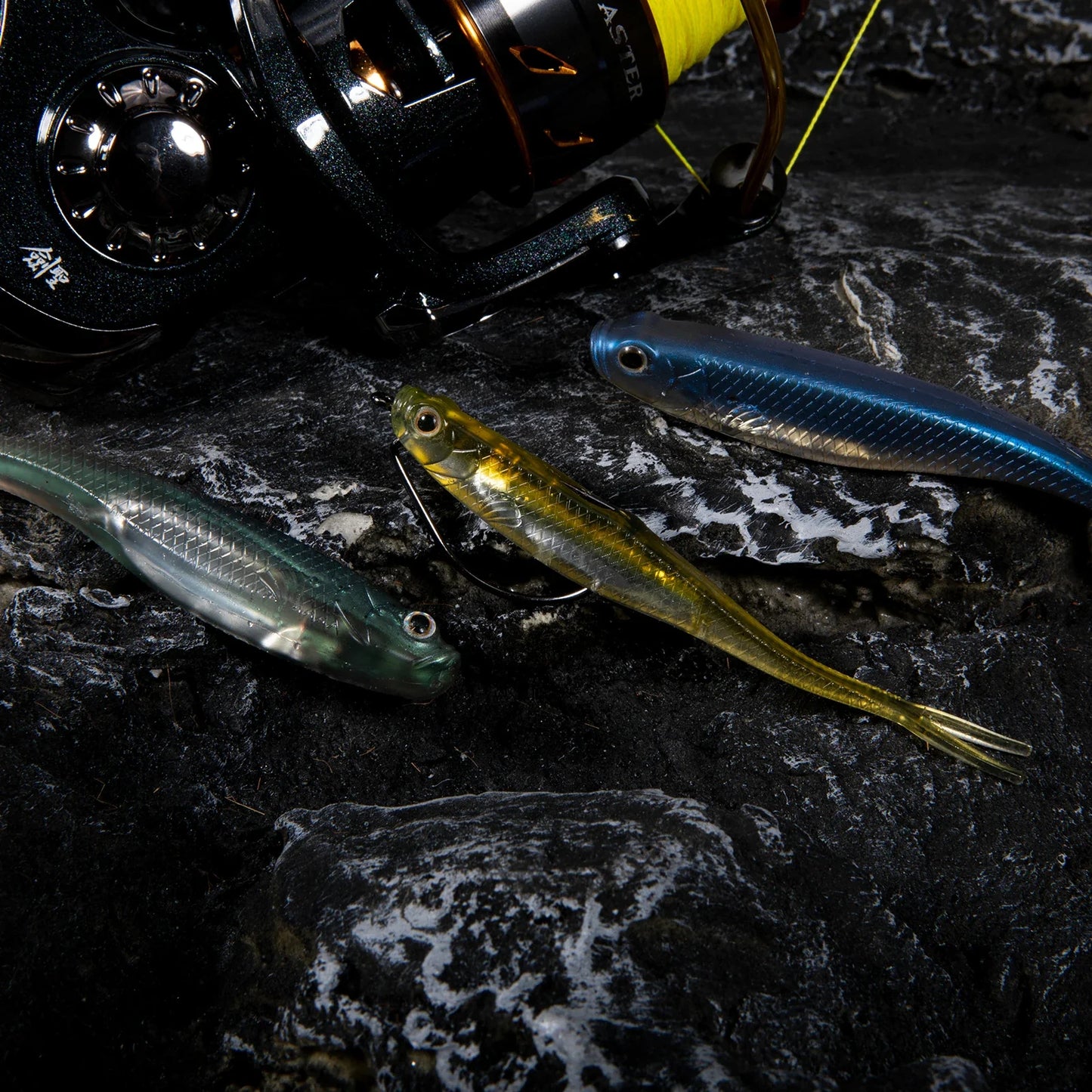 Dr.Fish 5/6pcs Soft Fishing Lures — Saltwater Silicone Fork Tail Drop Shot Baits for Bass, Trout, Pike, Walleye, Weedless
