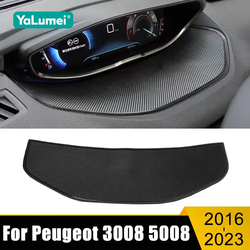 Car Dashboard Anti-Slip Sticky Pad Mat – Non-Skid Display Meter Cover for Peugeot 3008 & 5008 GT 2016–2023 Interior Accessory