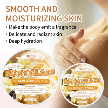 Vanilla Body Glaze Moisturizing Body Butter – Non-Greasy Nourishing Skin Care Oil, Hydrating & Refreshing Body Lotion 2oz/8oz