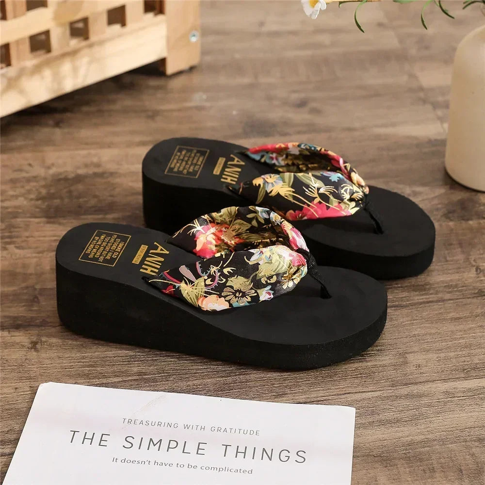 Women’s Summer Platform Flip Flops - Casual Wedge Beach Sandals