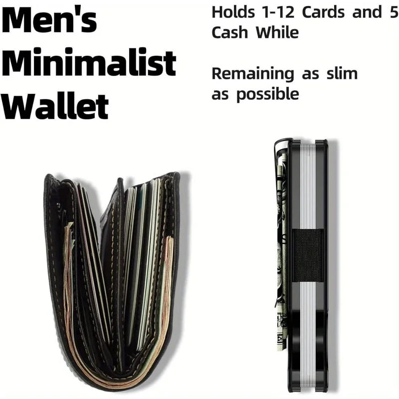 2025 RFID Blocking Front Pocket Wallet – Slim Minimalist Metal Wallet with Money Clip for Men & Unisex