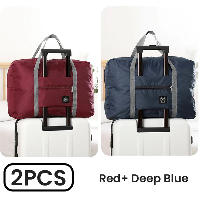 2-Pack Foldable Travel Duffel Bags – Airlines Carry-On, Weekender & Gym Tote for Men and Women