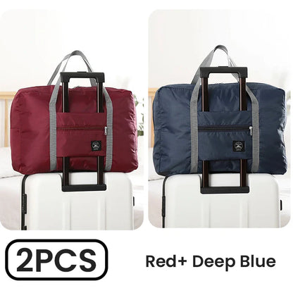 2-Pack Foldable Travel Duffel Bags – Airlines Carry-On, Weekender & Gym Tote for Men and Women