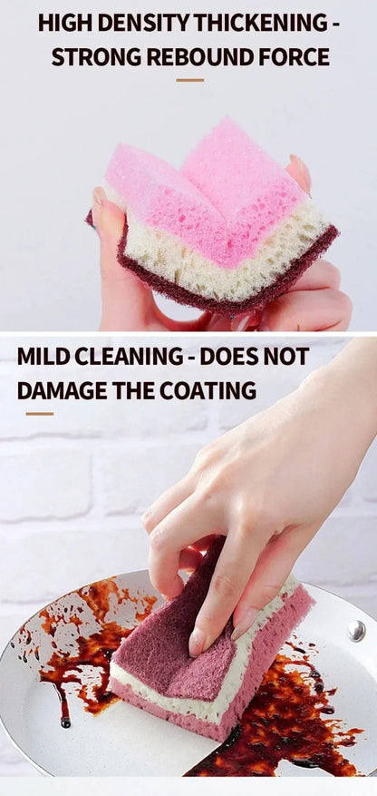 High-Density Sponge Cleaning Cloth — Non-Greasy Dishwashing & Kitchen Sponge for Pots, Bowls & Catering Use