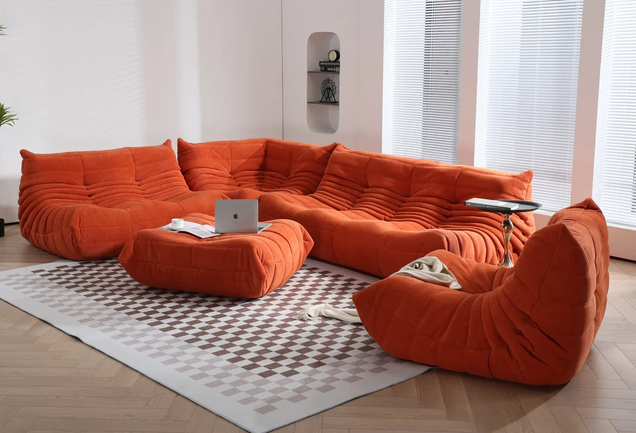 Caterpillar Single Sofa Chair – Cozy Tatami Lounge Chair for Living Room, Bedroom, Balcony, Reading, and Leisure
