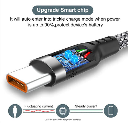 USB Type-C Cable 5A Super Fast Charge - 3m, 5m, and 8m Extension Cables for Huawei, Samsung, Xiaomi, Oppo, OnePlus, and Universal Use