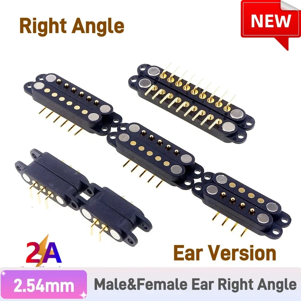 DC Magnetic Pogo Pin Connector - 2A Spring Loaded 2-9 Pin Male Female Power Socket