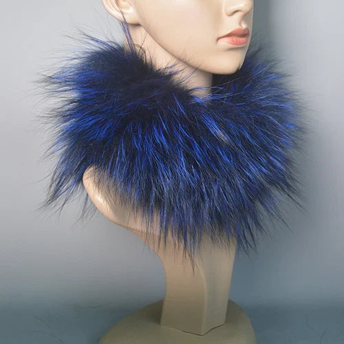 2025 Real Fox Fur Scarf and Headband – Luxury Winter Neck Warmer for Women, 100% Natural Fur, Elastic Ring Muffler