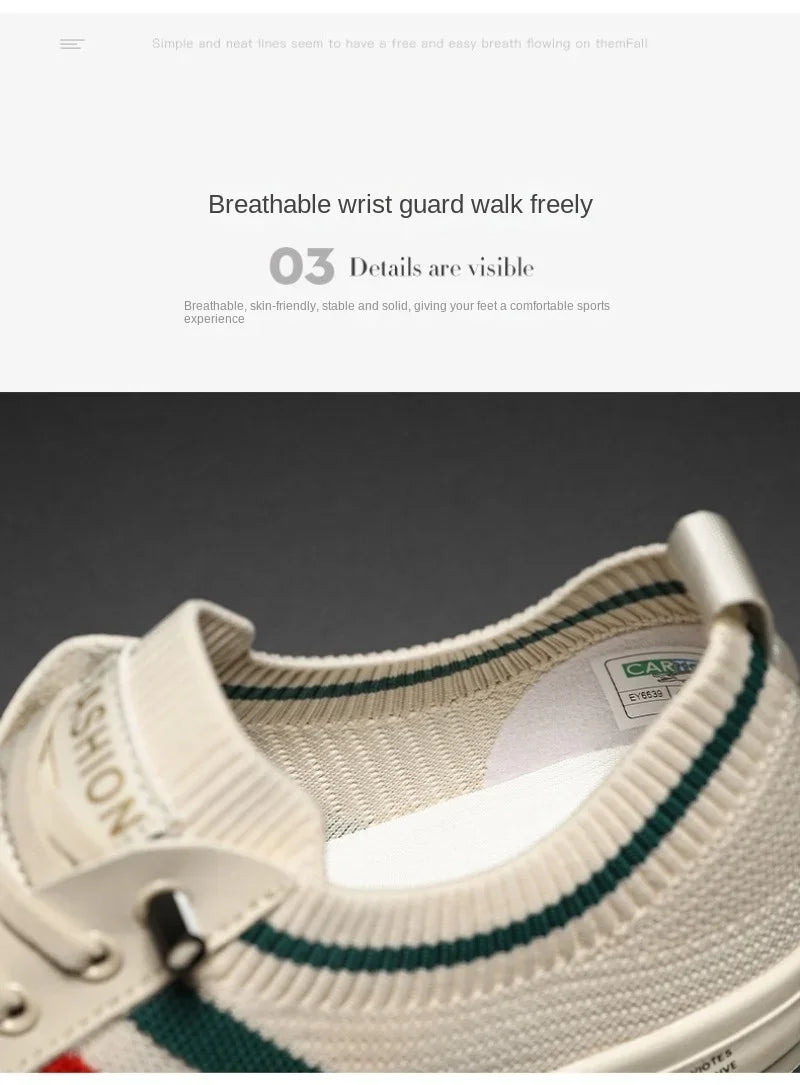Luxury Men's Casual Sneakers – Fashionable Breathable Mesh Walking Loafers, Outdoor Flats Zapatos Para Hombres