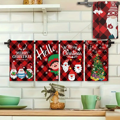 5-Pack Christmas Towels — Soft, Absorbent, Cartoon Holiday Patterned Towels for Festive Decorations