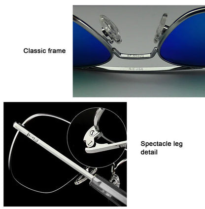 RE Military Aviation Sunglasses — Vintage Titanium Frame Pilot Glasses for Men & Women