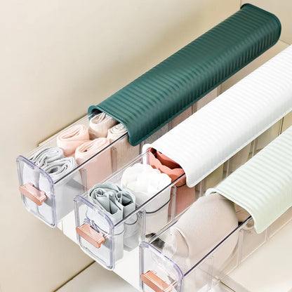 New Wall-Mounted Underwear Sock Storage Box - Large Space-Saving Closet Bra Garments Holder Bin Drawer Case with Multiple Compartments