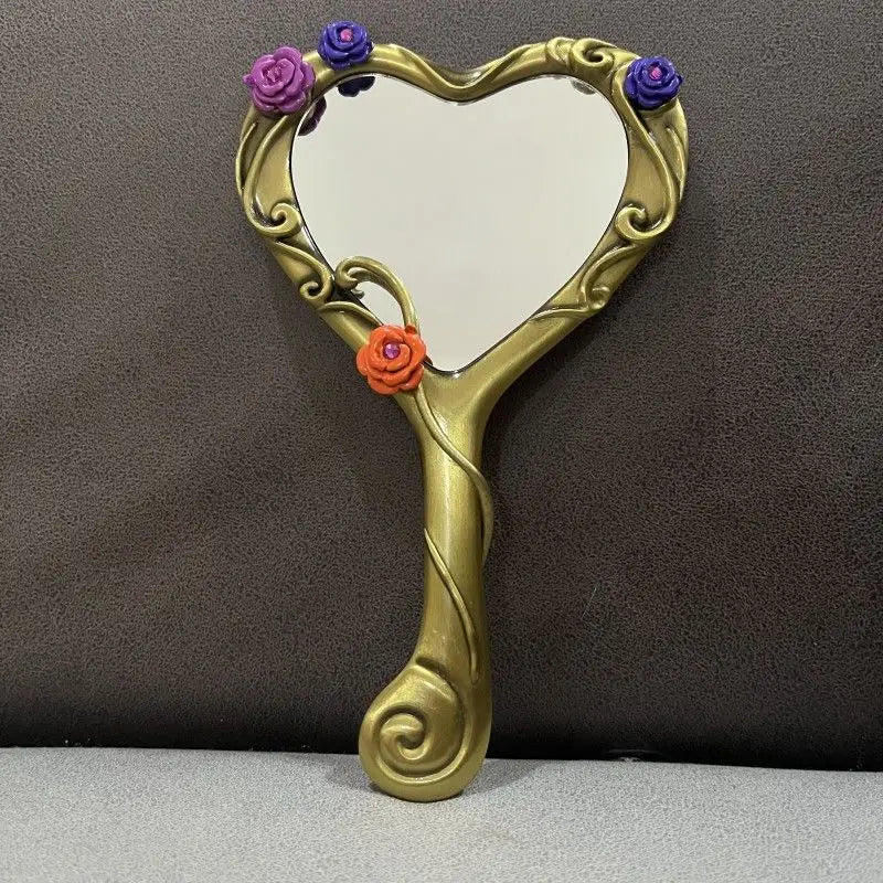 Flower Mirror Retro Handheld – Cosmetic & Cosplay Prop, Daily Accessory, Student Decor & Birthday Gift