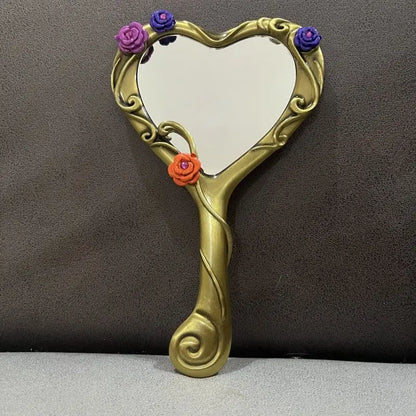 Flower Mirror Retro Handheld – Cosmetic & Cosplay Prop, Daily Accessory, Student Decor & Birthday Gift